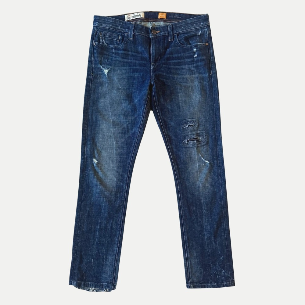 Pilcro and the Letterpress Hyphen Distressed Slim Boyfriend Jeans Boho 28 10 12